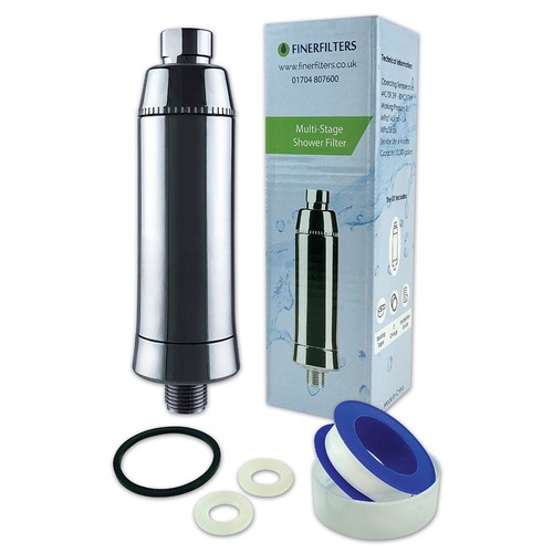 Inline shower water filter - water,